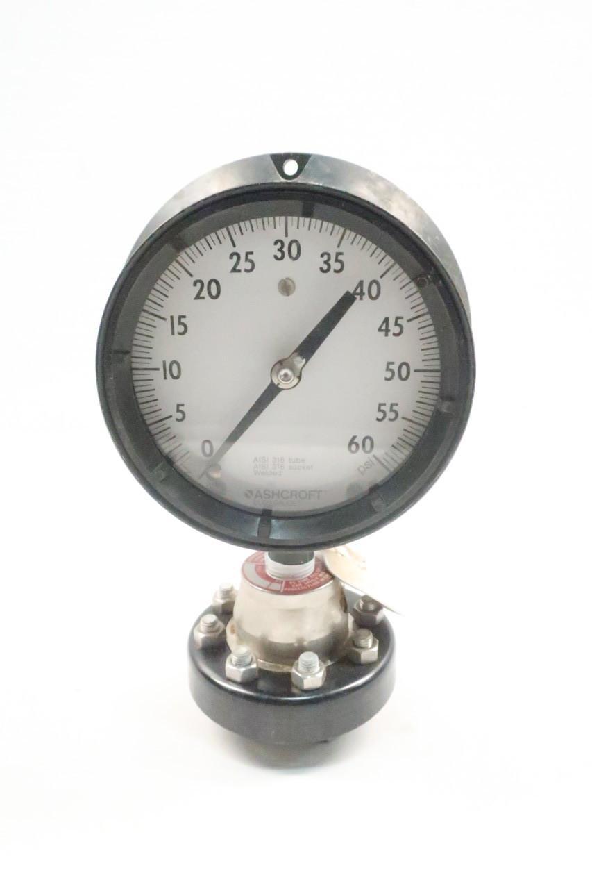 ASHCROFT PRESSURE GAUGE 4-1/2IN 0-60PSI 1/2IN NPT