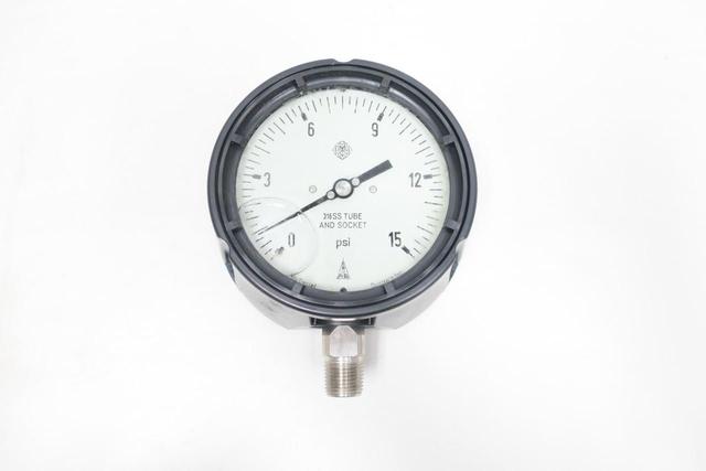 MCDANIEL CONTROLS MPB/SCA AB31002 PRESSURE GAUGE 4-1/2IN 0-15PSI 1/2IN NPT