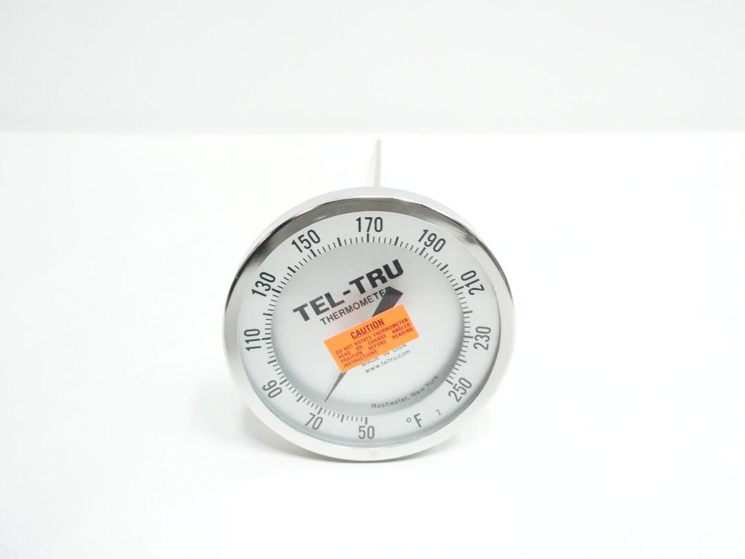 TEL-TRU AA575R 42101261 BIMETAL THERMOMETER 5IN DIAL 1/2IN NPT 12IN STEM 50-250F