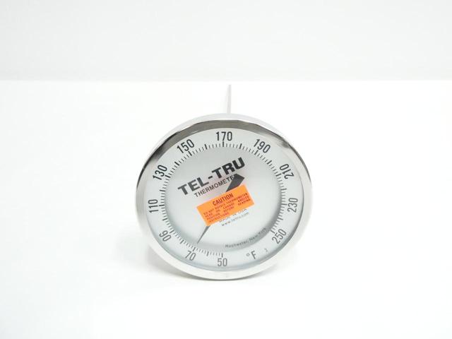 TEL-TRU AA575R 42101261 BIMETAL THERMOMETER 5IN DIAL 1/2IN NPT 12IN STEM 50-250F
