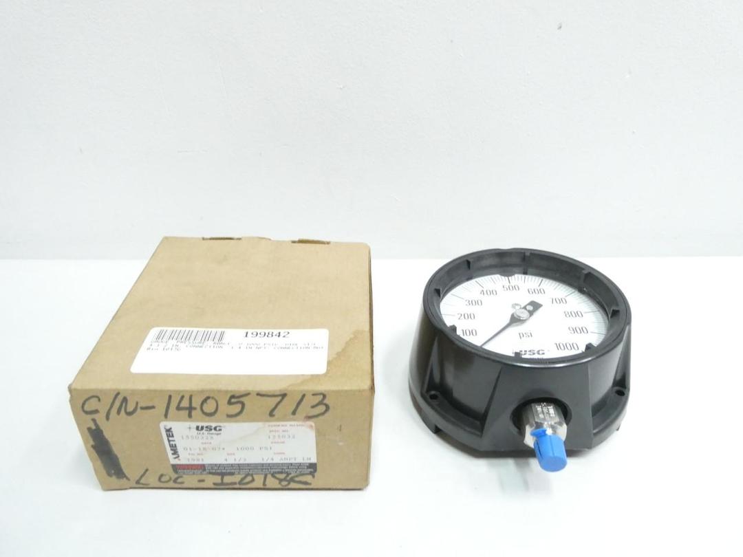 AMETEK 1981 PRESSURE GAUGE 4-1/2IN 1/4IN NPT 0-1000PSI