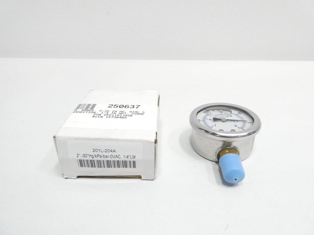 201L-204A PRESSURE GAUGE 2IN 1/4IN NPT -30-2IN-HG