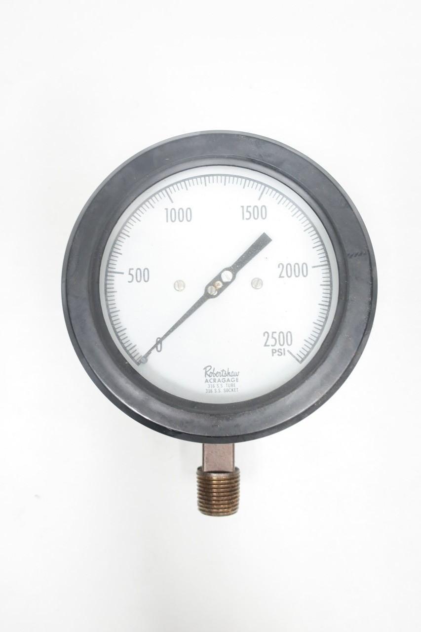 ROBERTSHAW 772-B PRESSURE GAUGE 4-1/2IN 0-2500PSI 1/2IN NPT