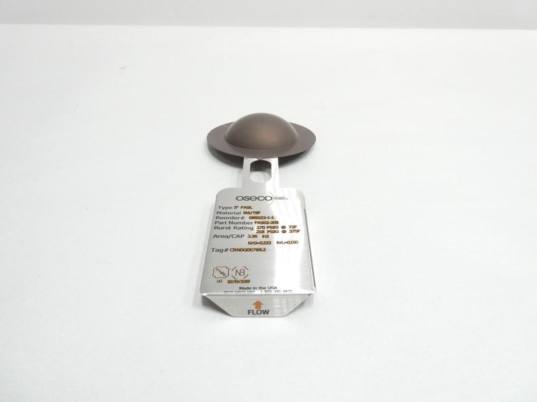 OSECO FAS02-205 2IN RUPTURE DISC 270PSI @ 72F