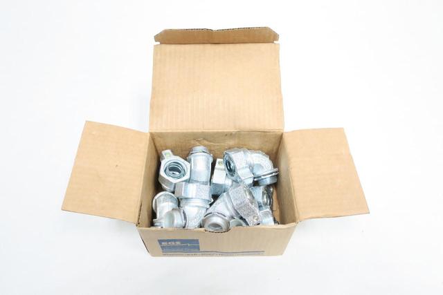 BOX OF 10 O-Z/GEDNEY 4Q-975LT GROUND-TITE 90DEG LIQUIDTIGHT CONNECTOR 3/4IN