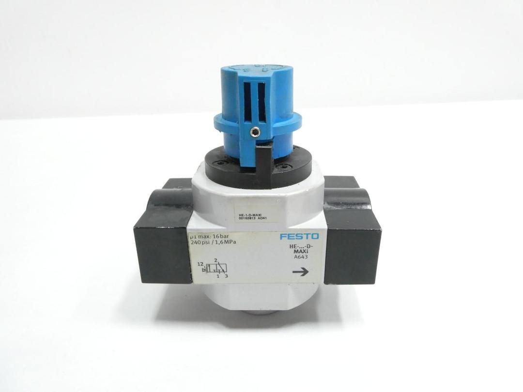FESTO HE-D-MAXI PNEUMATIC ON/OFF VALVE 1IN NPT 240PSI