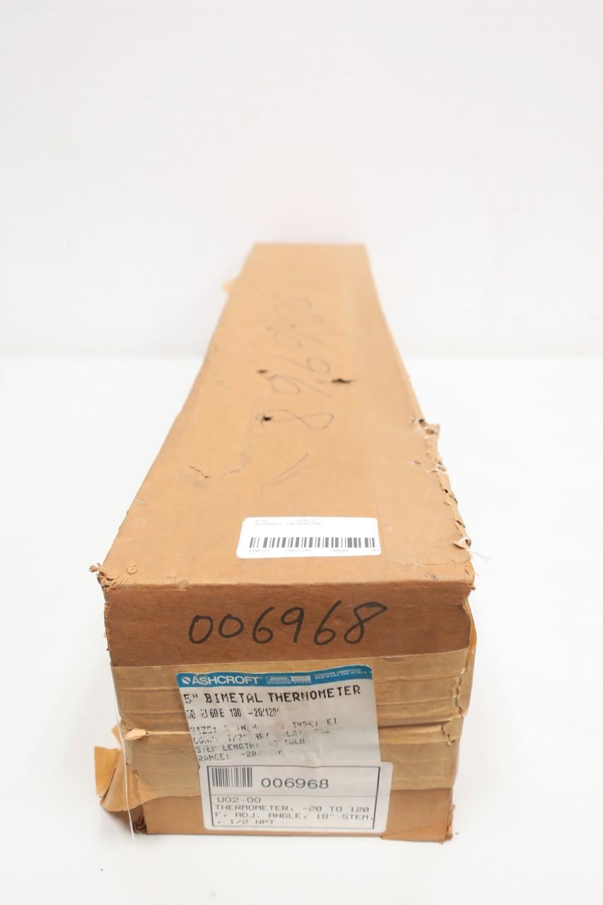 ASHCROFT 50EI60E180 BIMETAL THERMOMETER 5IN 18IN -20-120F 1/2IN NPT
