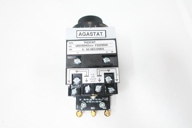 AGASTAT 7022CDT TIME DELAY RELAY 5-50SEC 480V-AC