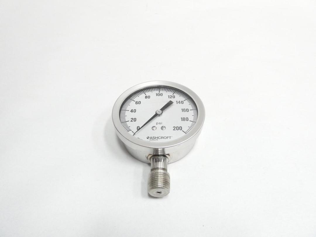 ASHCROFT 35-1009-SW-04L-200#-XLJ PRESSURE GAUGE 3-1/2IN 1/4IN NPT 0-200PSI