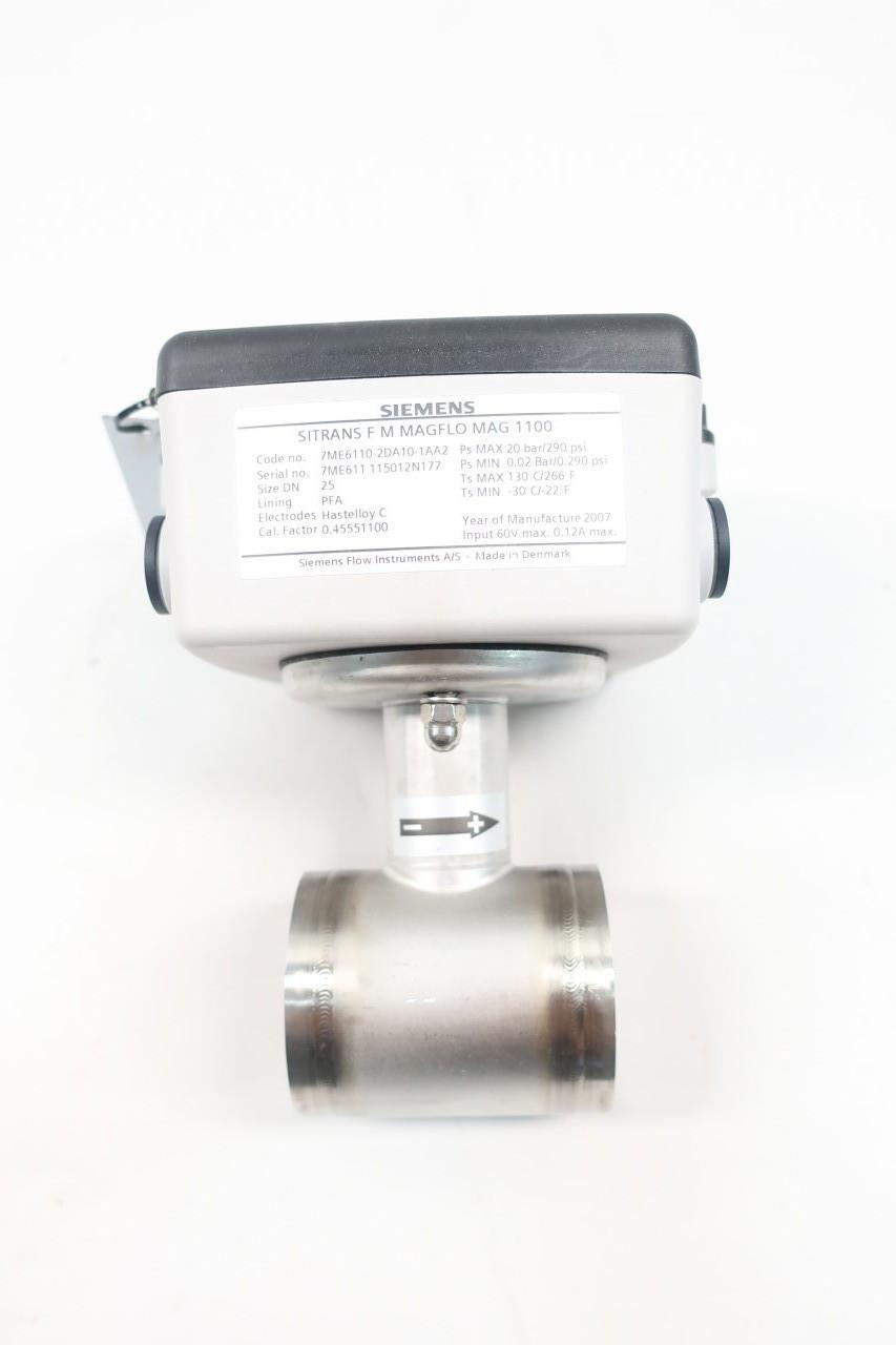 SIEMENS 7ME6110-2DA10-1AA2 SITRANS FM MAGFLO MAG 1100 FLOW SENSOR 25MM