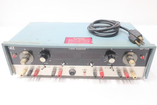 VIZ WP-708 TRIPLE DC POWER SUPPLYST 110/120V-AC 2A AMP 0-20V-DC 240W