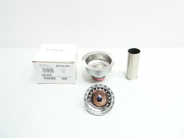 ELKAY LKJ35 DRAIN FITTING 3-1/2IN WITH STRAINER BASKET MATTE FINISH