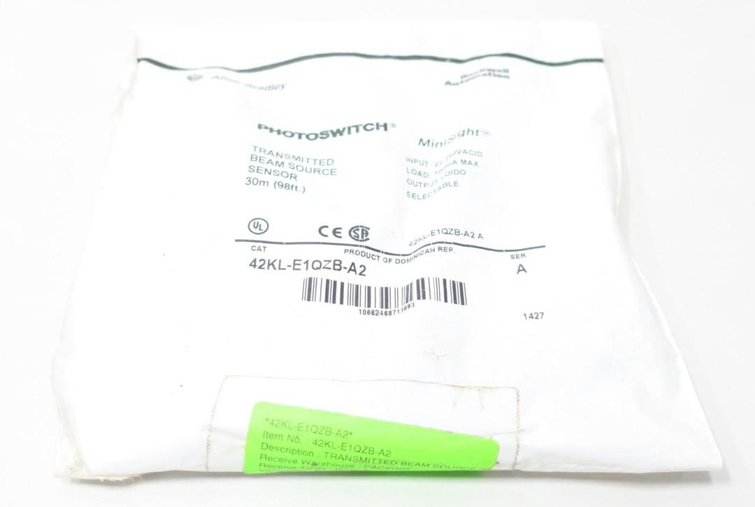 ALLEN BRADLEY 42KL-E1QZB-A2 PHOTOSWITCH SENSOR 22-250V-AC/DC