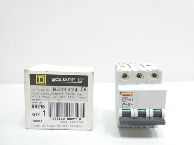 SQUARE D MG24474 MINIATURE CIRCUIT BREAKER 3P 63A AMP 480V-AC