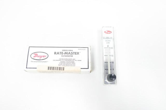DWYER RMA-6-SSV RATE-MASTER VARIABLE AREA FLOW METER 0-20SCFH 1/8IN NPT