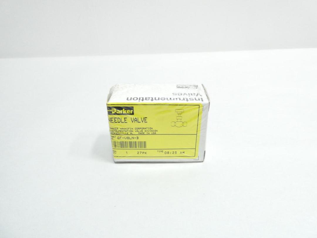 PARKER 6F-V8LN-B MANUAL BRASS NEEDLE VALVE 3/8IN NPT