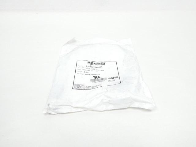 BRAD HARRISON E51A03002M005 M12 D-CODE M/F RJ45 CORDSET 0.5M