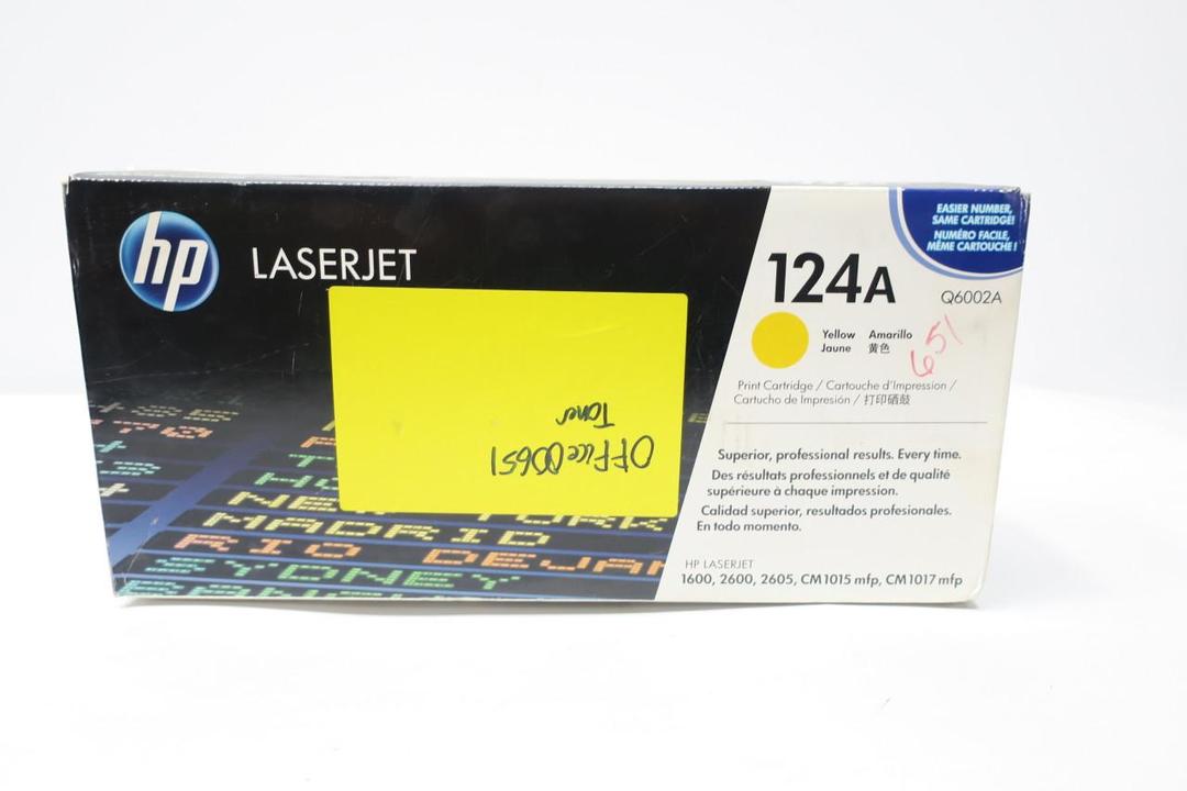 GENUINE OEM HEWLETT PACKARD HP Q6002A LASERJET 124A YELLOW TONER CARTRIDGE