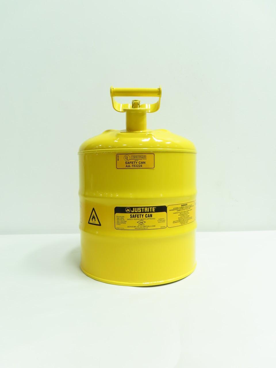 JUSTRITE 10811 5GAL YELLOW SAFETY CAN