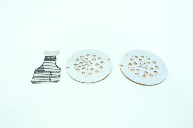 SET OF 2 BS&B AVB-ST VAC-SAF STAINLESS 10.8PSI 2IN RUPTURE DISC