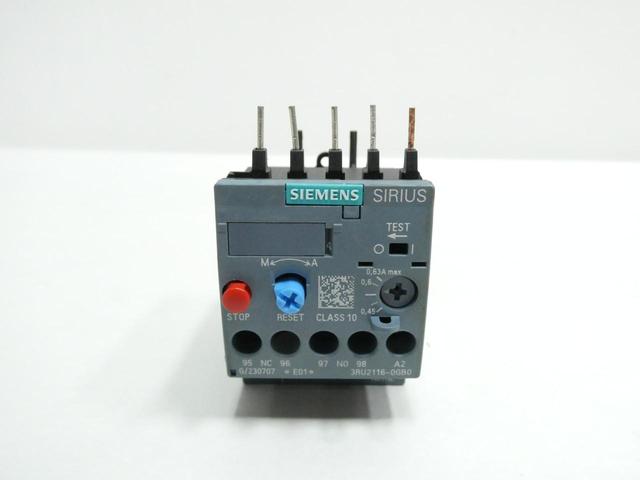 SIEMENS 3RU2116-0GB0 OVERLOAD RELAY 0.45-0.63A AMP