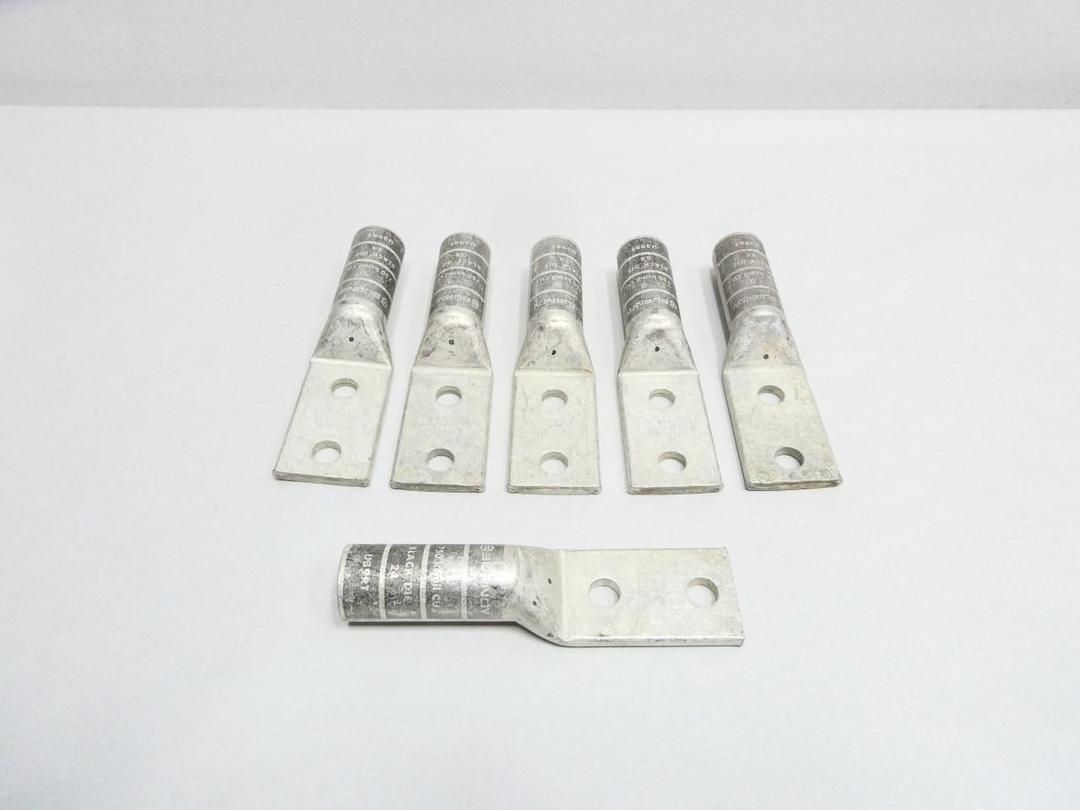 BOX OF 6 BURNDY YA392N COPPER COMPRESSION LUG 2-HOLE