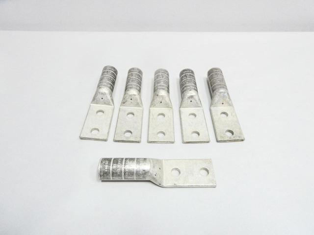 BOX OF 6 BURNDY YA392N COPPER COMPRESSION LUG 2-HOLE