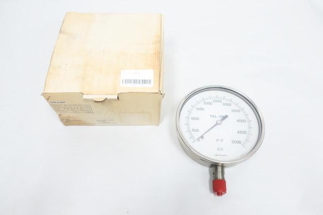 TEL-TRU 60-30SS2L1J8A PRESSURE GAUGE 150MM 0-5000PSI 1/2IN NPT