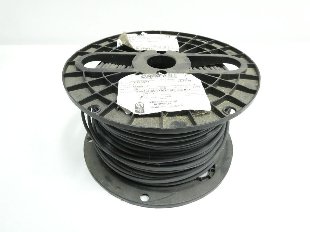 OMNICABLE C81001-01 105STR TC SIS 90C BLACK WIRE 1C 10AWG 500FT 600V-AC