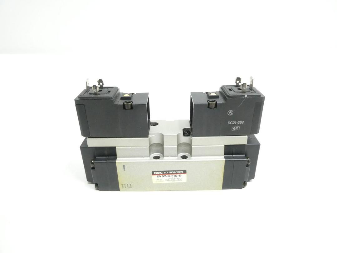 SMC EVS7-8-FIG-D-3CV0 PNEUMATIC SOLENOID VALVE 21-26V-DC 9.9BAR