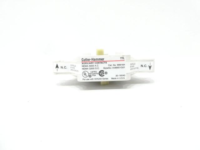 CUTLER HAMMER WM16H AUXILIARY CONTACTOR 600V-AC