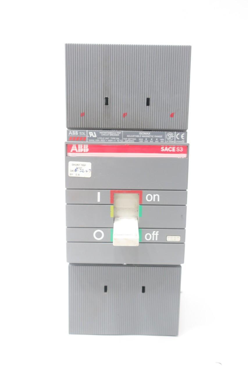 ABB S3L100MWS4 MOLDED CASE CIRCUIT BREAKER 3P 100A AMP 600V-AC