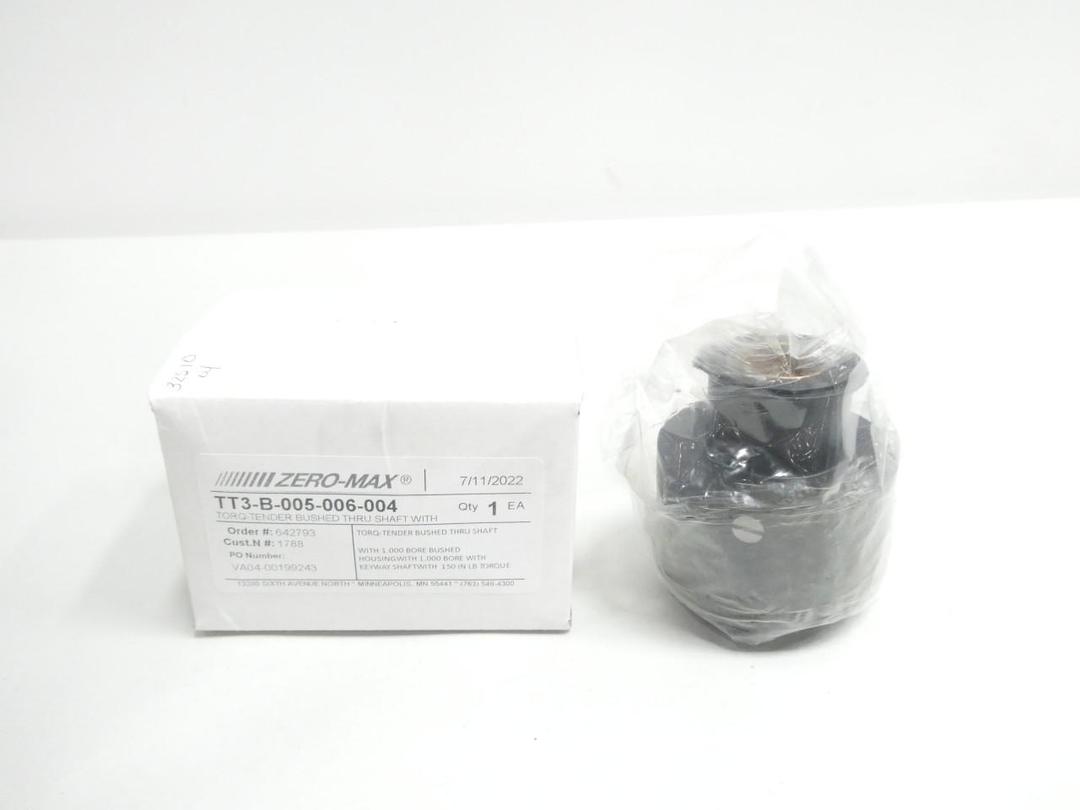 ZERO-MAX TT3-B-005-006-004 TORQ-TENDER BUSHED THRU SHAFT TORQUE LIMITER