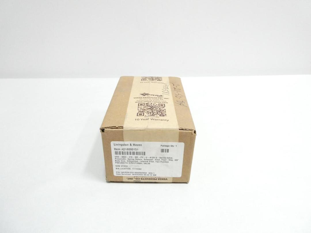 VERSA VSG-4422-316-ME-PC-U-A120 SOLENOID VALVE 120V-AC