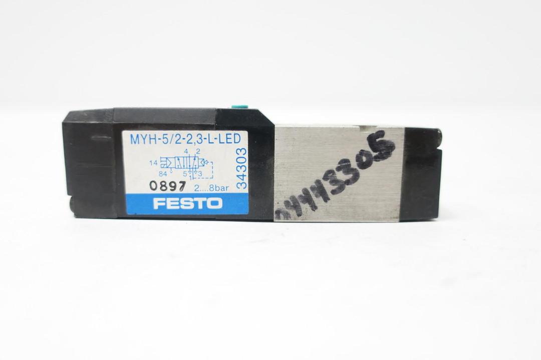 FESTO MYH-5/2-2,3-L-LED PNEUMATIC SOLENOID VALVE 24V-DC 8BAR