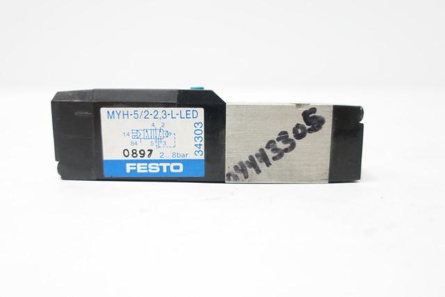 FESTO MYH-5/2-2,3-L-LED PNEUMATIC SOLENOID VALVE 24V-DC 8BAR