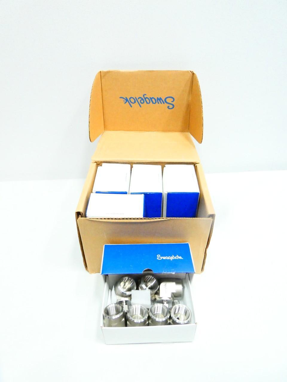 BOX OF 35 SWAGELOK SS-400-8-12 STAINLESS PIPE ELBOW 1/4IN TUBE X 3/4IN NPT