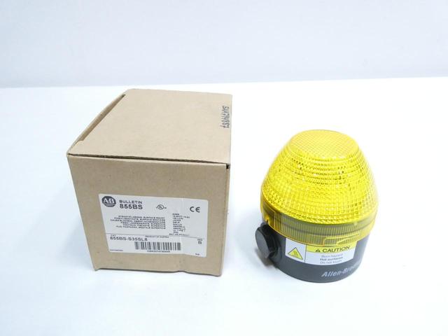 ALLEN BRADLEY 855BS-S35SL8 YELLOW FLASHING BEACON 16-30V-DC