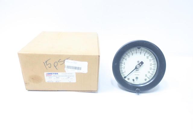 AMETEK 1903 155355 PRESSURE GAUGE 4-1/2IN 1/4IN NPT 0-15PSI