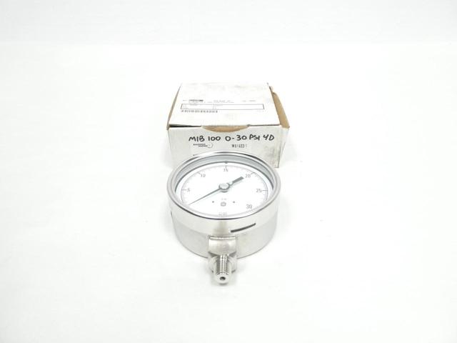 BOURDON HAENNI MEX 100 D MEX5D50H17US5A PRESSURE GAUGE 100MM 0-30PSI 1/4IN NPT