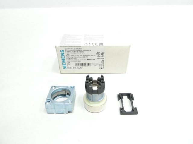 SIEMENS 3SB3 646-0AA21 ILLUMINATED RED PUSHBUTTON 24V-AC