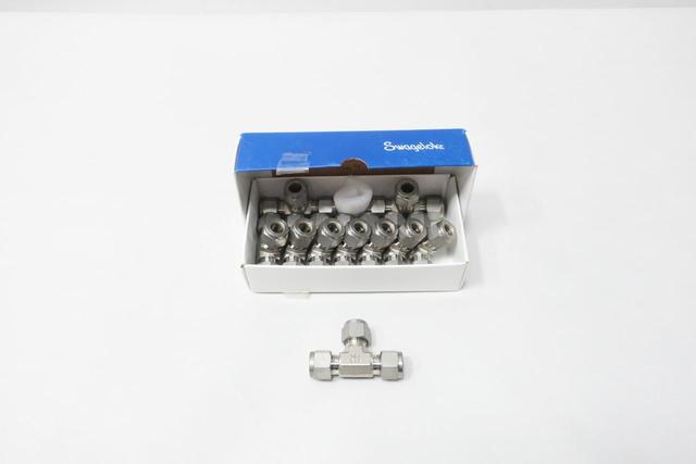 BOX OF 10 SWAGELOK SS-600-3 STAINLESS UNION TEE 3/8IN TUBE