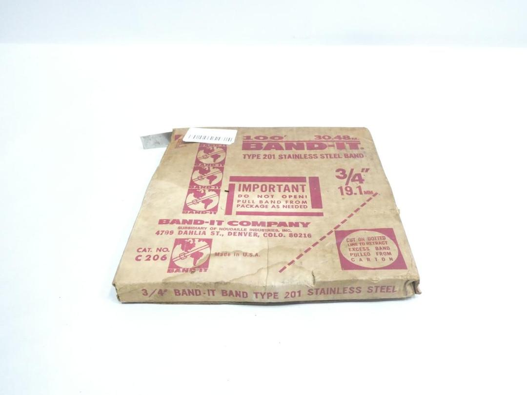 BAND-IT C206 STAINLESS STEEL BAND 3/4IN X 100FT
