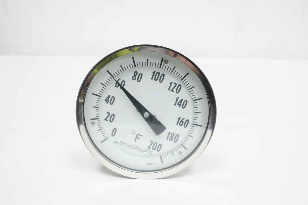 ASHCROFT 50EI60E180 BIMETAL THERMOMETER 5IN 18IN 0-200F 1/2IN NPT
