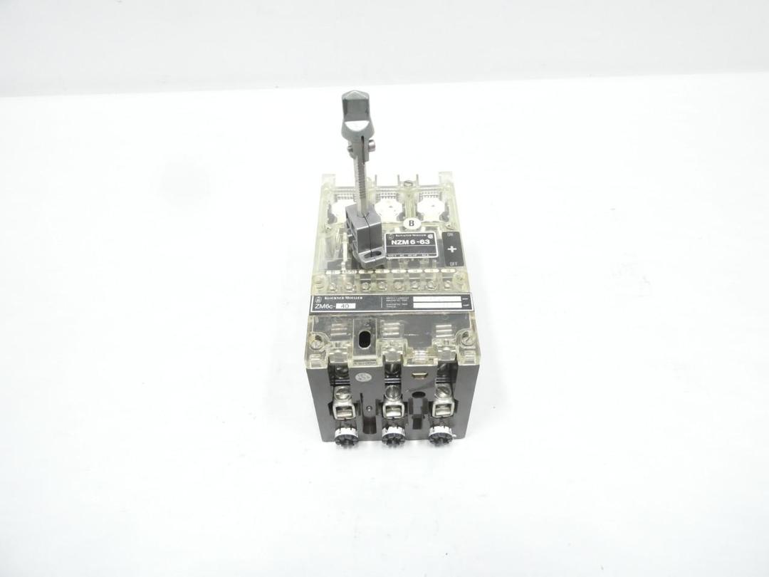 KLOCKNER MOELLER NZM6-63/ZM6C-40 MOLDED CASE CIRCUIT BREAKER 3P 63A AMP 600V-AC