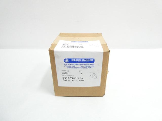 BOX OF 25 GIBSON 4075 STAINLESS PARALLEL CLAMP 3/4IN