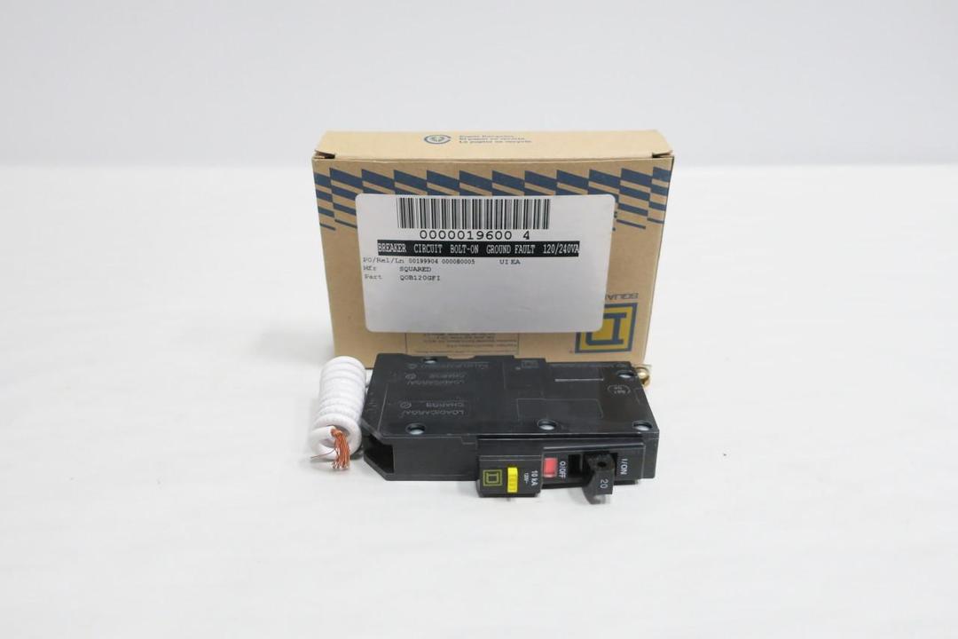 SQUARE D QOB120GFI CIRCUIT BREAKER 1P 20A 120V-AC
