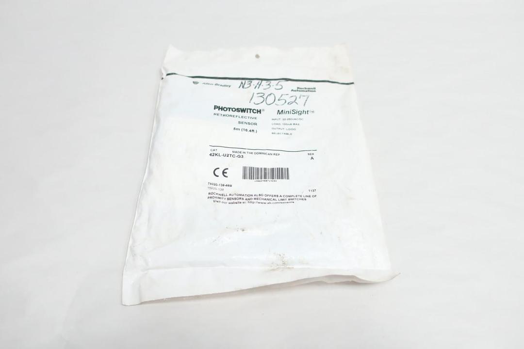ALLEN BRADLEY 42KL-U2TC-G3 PHOTOSWITCH PHOTOELECTRIC SENSOR 22-250V-AC/V-DC