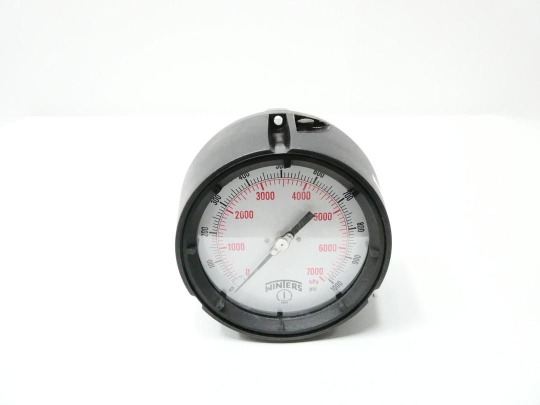 WINTERS PPC5470 PRESSURE GAUGE 4-1/2IN 0-1000PSI 1/2IN NPT