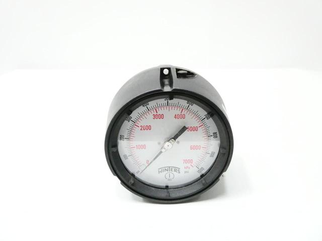 WINTERS PPC5470 PRESSURE GAUGE 4-1/2IN 0-1000PSI 1/2IN NPT